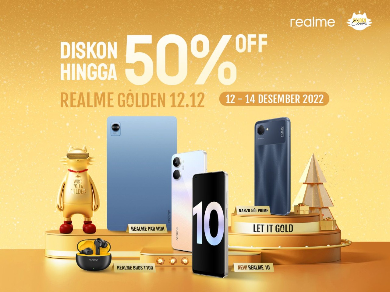 Realme Hadirkan Realme Golden 12.12, Momen Tepat bagi Anak Muda Dapatkan Produk dengan Harga Terbaik Diskon Hingga 50%