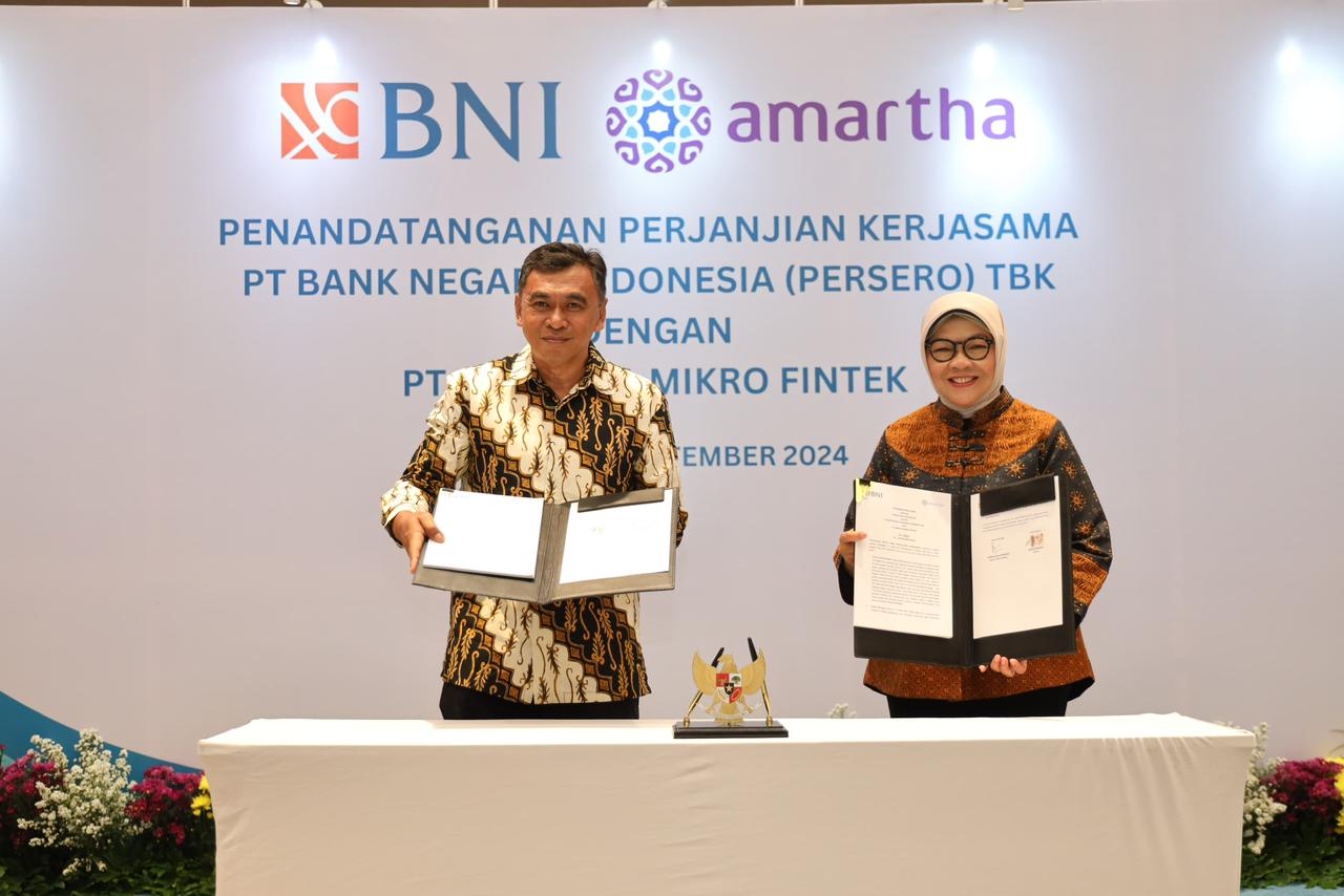 Wujudkan Ekonomi Inklusif dan Digitalisasi Akses Pembiayaan UMKM, BNI Jalin Kerjasama dengan Amartha